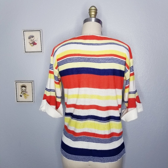 Vintage 70s ms. Doris striped sweater top sz small - Picture 5 of 7